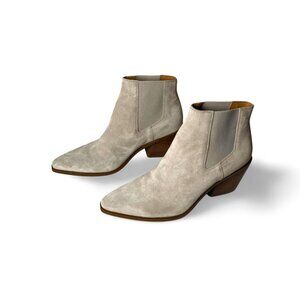 Rag & Bone Light Sand Calfskin Suede Razor Booties